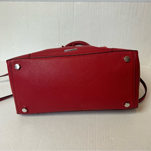 Rebecca Minkoff Regan Satchel Leather Tote In Scarlet Color - Picture 4 of 15